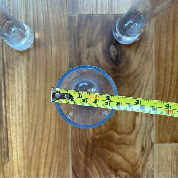 Set of 3 Narrow Fluted Glass Vases - Picture 6 of 7